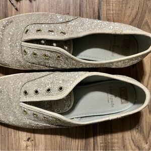 Kate Spade Sparkling Sneakers - Cream and Gold